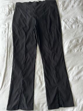 Anthropologie Maeve Black Linen Blend Pants with Front Slits- Size XL